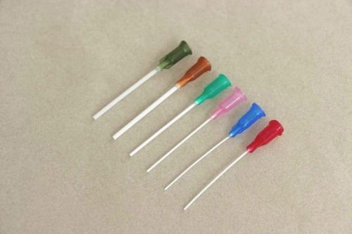Blunt end PP flexible dispensing syringe needle tips 1.5&#034; 20 pcs 14Ga to 25Ga