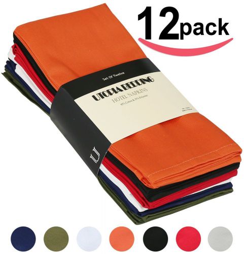 Utopia 12 Premium Cloth Napkins Durable Generous Size 18&#034; x 18&#034; Variety