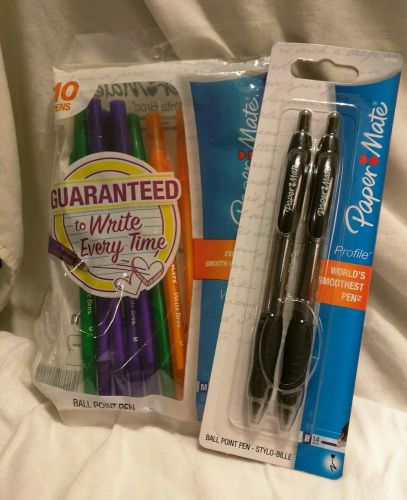 Papermate world&#039;s smoothest pen + assorted colors pens