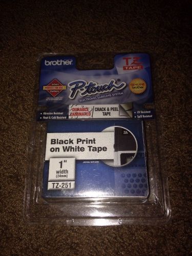 Genuine Brother P-Touch Label Tapes model TZ-251 Blk on White - Free Shipping
