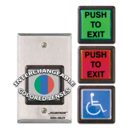 Securitron PB2E Single Gang Push button Momentary - Green/Red/Handicap