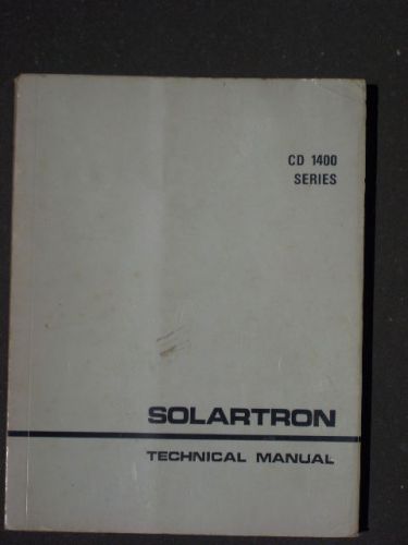 Solartron CD1400 series CRO Technical Manual