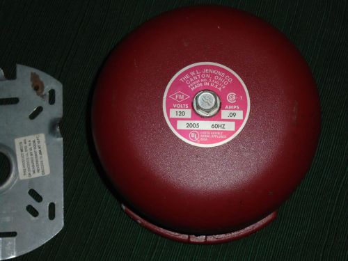 W.L.Jenkins Co.  Red Fire Alarm Bell  2005/120 V/.09 Amp/60Hz - USA
