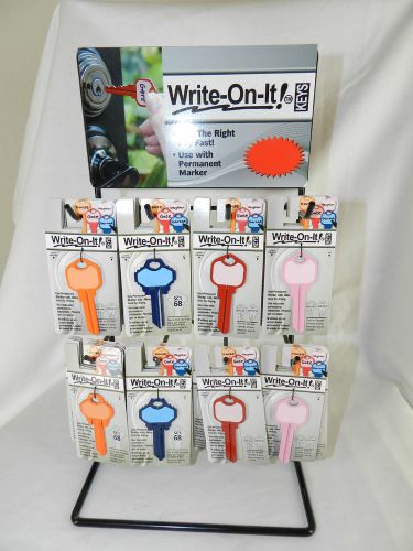 Key display rack/merchandiser &#034;write-on-it  44 key blanks sc1-68 house keys for sale
