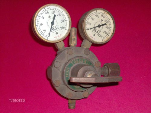 Lg. brass oxygen pressure regulator &amp; gauges-national cylinder gas co.-ncg for sale