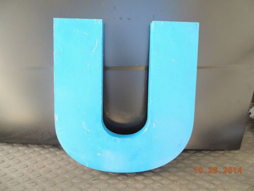 BIG ALUMINUM LETTER &#034; U &#034; WALL ART KID&#039;S ROOM MAN CAVE INITIAL LARGE SIGN 17.5&#034;