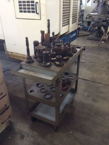 Tooling cart w/ 20 cat 50 tool holders. 20 assorted holders &amp; 36 position cart for sale