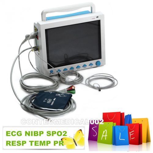 FDA, ICU/CCU Patient Monitor 6 parameter Vital Sign ECG NIBP RESP TEMP SPO2 PR
