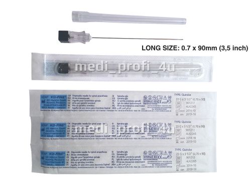 1 2 3 4 5 10 long sterile needles 22g black 0.7 x 90 mm 3,5&#034; ink refill fast p&amp;p for sale