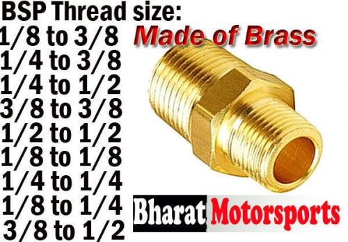 BSP Male Air Water Nipple reducer Bush Brake pipe joiner socket connector Brass