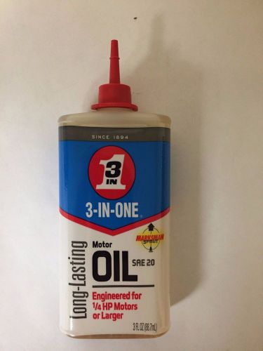 3-in-one long lasting motor oil &#034;sae 20&#034; w/ marksman spout ~ new 3oz bottle for sale