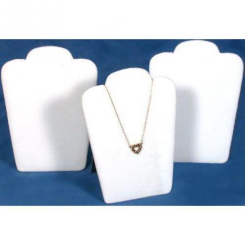 3 White Faux Leather Flocked Chain &amp; Necklace Display
