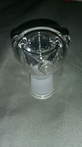 14MM Glass Bowl Downstem Female Glass On Glass Clear 3 dots