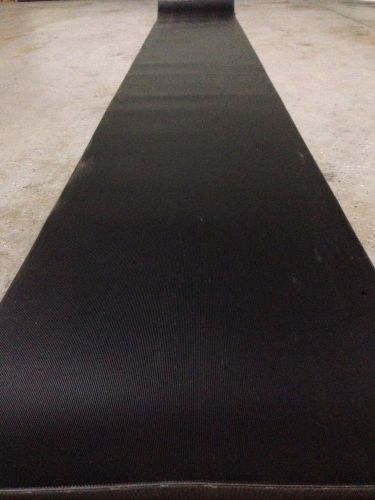 18&#034;x 10&#039; Grooved Ribbed Top Black Rubber Conveyor Belt 2-ply