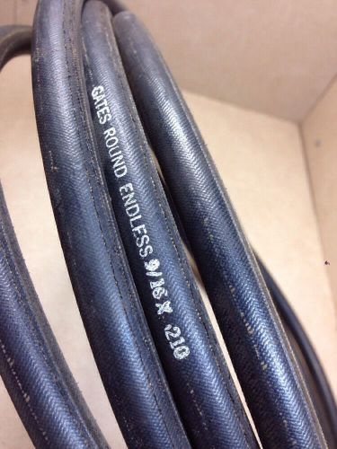 Gates round endless belt 9/16&#034;x 210&#034; solid black rubber for sale