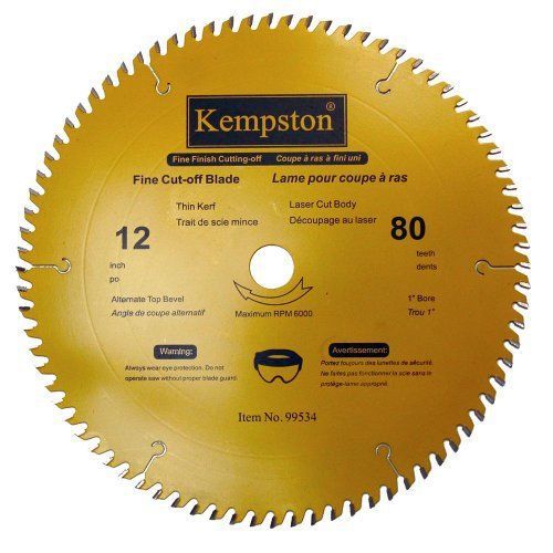 Kempston 99534 12-inch by 80 tooth professional thin kerf fine cut-off blade wit for sale