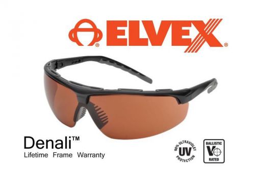 Elvex Denali Copper Blue Blockers -SG56-BB -Absorbs 99.9% UV   -Ballistic Rated