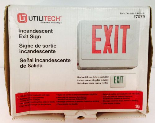 Utilitech Electric Incandescent Exit Sign w/ Battery Backup (Item #7079)