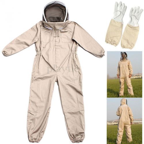 Cotton beekeeping jacket veil  heavy duty bee keeping suit protective smock new for sale