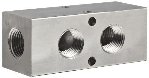 Polyconn pcm20-375-02np nickel plated aluminum manifold, 3/8&#034; npt female, 2 for sale