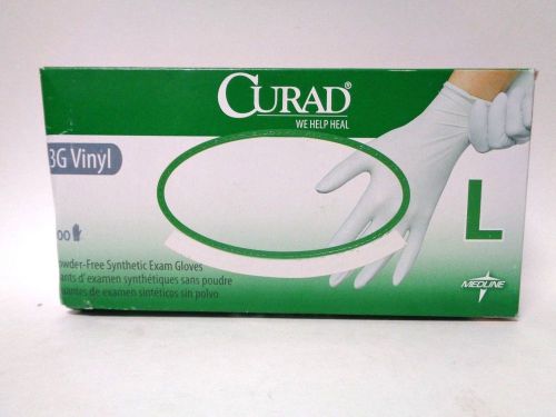 Medline CURAD Powder-Free Latex-Free 3G Vinyl Exam Gloves, Large 100Pk box L