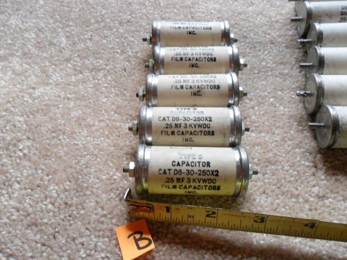 FILM CAPACITORS INC.  D6-30-250X2 capacitor  .25 @ 3000 volt  cap 3 KVWDC TYPE D
