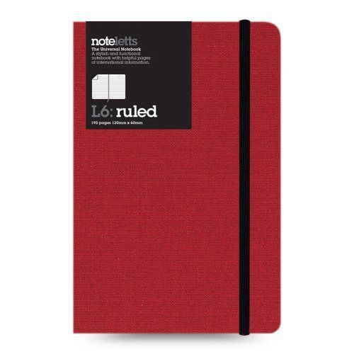 Letts Noteletts Universal Notebook, Medium, Ruled, Burgundy, 6.5 x 4.375 Inches,
