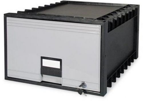 Storex Archive Drawer For Legal Files Storage Box, 24 Depth, Black/Gray