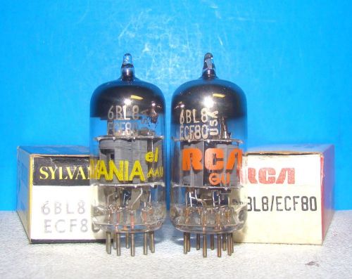6BL8 ECF80 vacuum tubes 2 valves NOS RCA Sylvania radio amplifier vintage tested