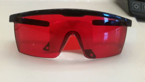 Laser Protection Goggles, Red with case for belt attachment, New