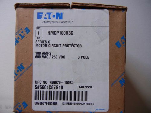 Cutler Hammer EATON HMCP100R3C Motor Circuit Protector 100 AMPS 600V AC 3 POLE