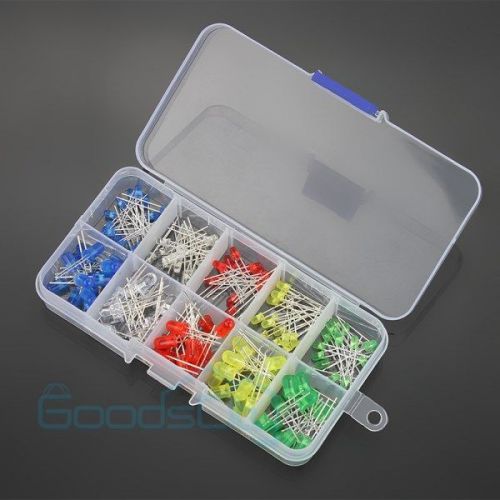 150pcs 3mm 5mm LED Light Emitting Diode White Blue Red Green Yellow Assorted DIY