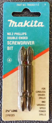MAKITA 784203-1-2 No. 2 Phillips Double Ended Screwdriver Bit, 2-Pack, NEW