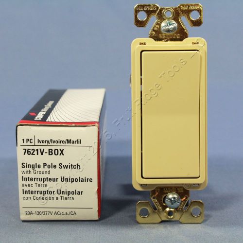 Cooper Ivory COMMERCIAL Decorator Quiet Rocker Light Switch 20A 120/277V 7621V
