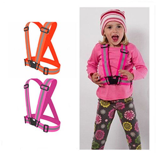 Kids Adjustable Safety Security Visibility Reflective Vest Gear Stripes Jacket