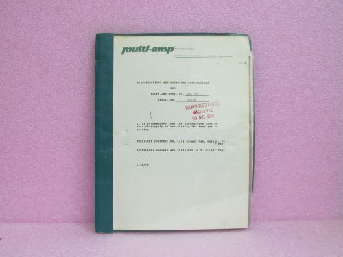 Multi-Amp Manual HD-150 DC Dielectric Test Set w/Schematic (1/75)