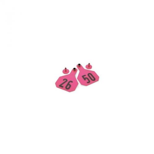 4 star large cattle ear tags pink numbered 26-50 for sale