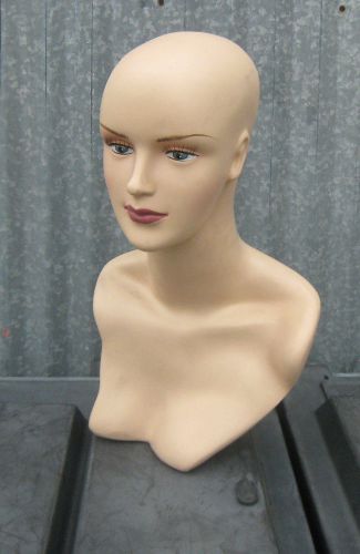 (used) mn-320 female mannequin display head w/ stylish neck and shoulder bust for sale