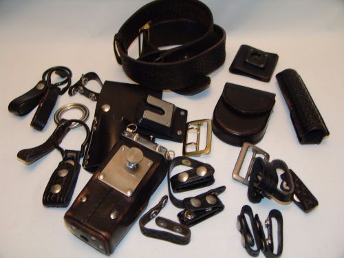 Police duty belt accessories lot, hand cuff key, costume, safariland etc ntn8035 for sale