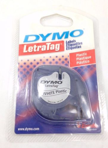 Dymo LetraTag Tape, 1/2&#034;x13&#039;, Plastic, White