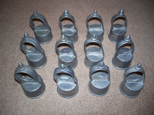 Lot of 12 chain link fence post aluminum eye caps for 1-5/8&#034; post &amp; 1-3/8&#034; rail for sale