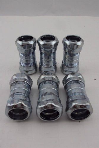 Lot of 6 compression water rain tight electrical 1/2&#034; emt coupler couplers new for sale