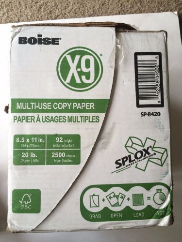 Boise X-9 Multi-Use Copy Paper, 92 Bright, 20lb, 8-1/2x11, White