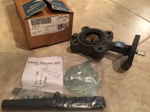 Butterfly valve 2&#034; milwaukee valve cl223ed with lever handle kit for sale