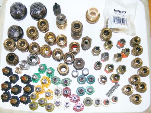 86pc lot pressure washer quick couple fitting nozzle ends screens new used parts for sale