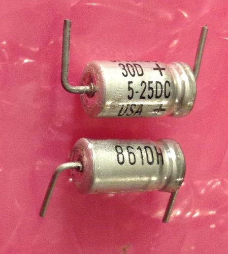 10 Pcs Sprague 30D 5UF 25V Axial Dry Electrolytic Capacitor 6.3 x 13mm