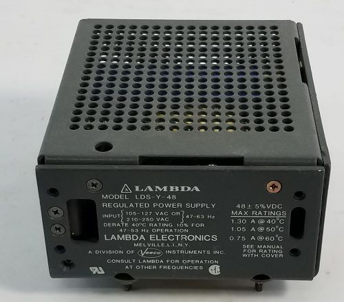 Lambda Model LDS-Y-48 Regulated Power Supply 48 +/- 5% VDC 1.3A@40°C Max Rating