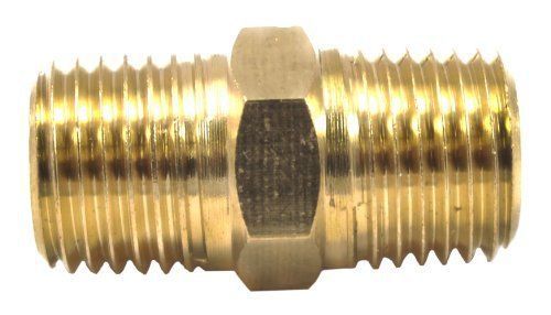 Forney 75448 brass fitting, hose coupling, 1/4-inch male npt to 1/4-inch male for sale
