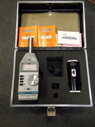 Simpson Model 886-2 Sound Level Meter with Model 890-2 Calibrator &amp; case