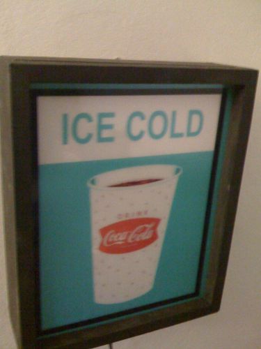 Coke Coca Cola Ice Cold Soda Fountain Man Cave Diner Advertising Lighted SIgn